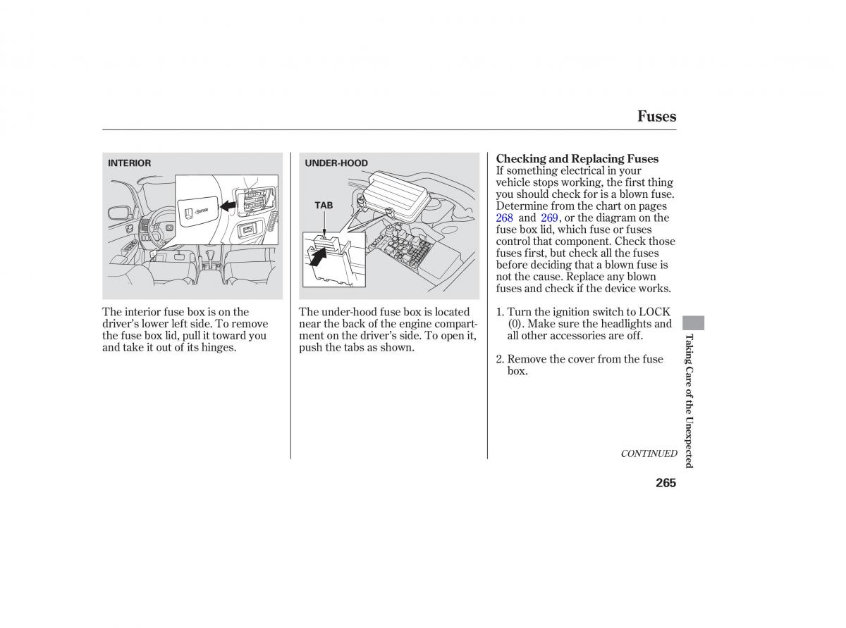 Honda Accord VII 7 CU1 Inspire owners manual / page 262