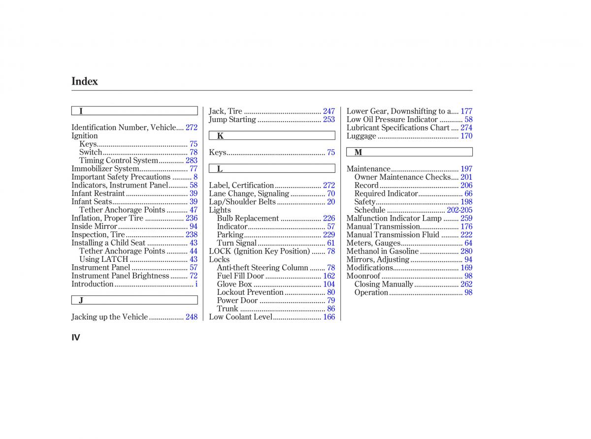 Honda Accord VII 7 CU1 Inspire owners manual / page 292