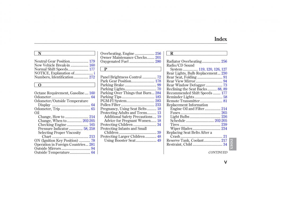 Honda Accord VII 7 CU1 Inspire owners manual / page 293