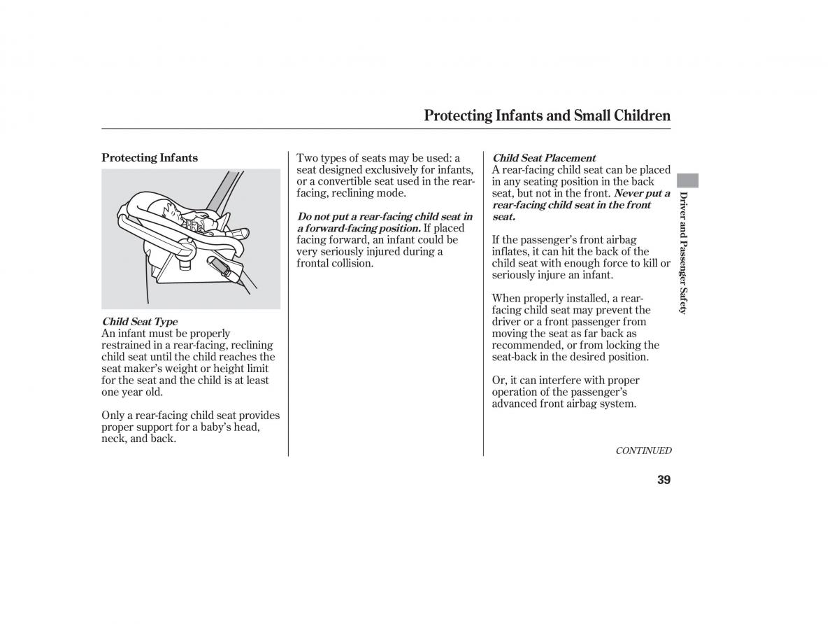 Honda Accord VII 7 CU1 Inspire owners manual / page 38