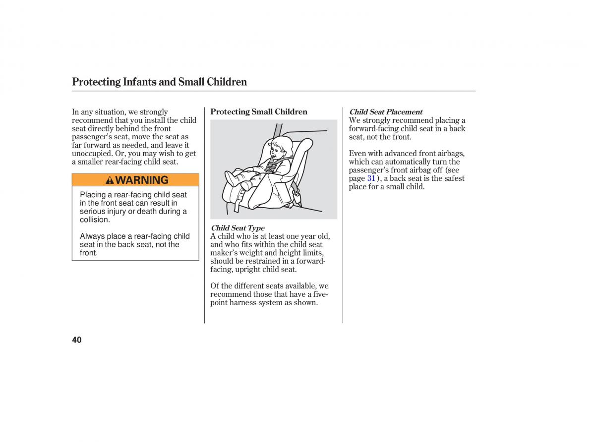 Honda Accord VII 7 CU1 Inspire owners manual / page 39