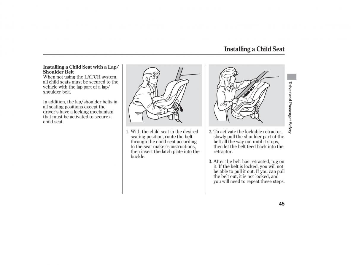 Honda Accord VII 7 CU1 Inspire owners manual / page 44