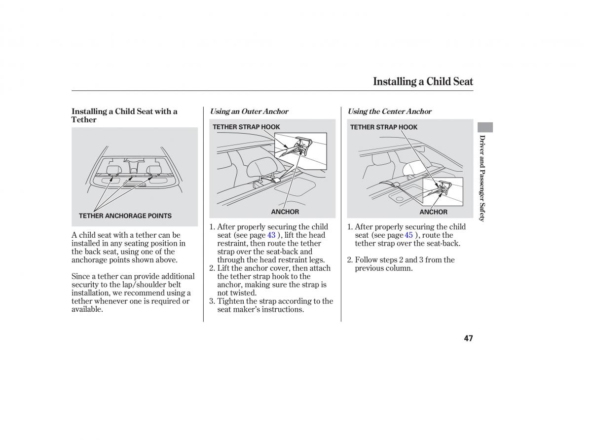 Honda Accord VII 7 CU1 Inspire owners manual / page 46