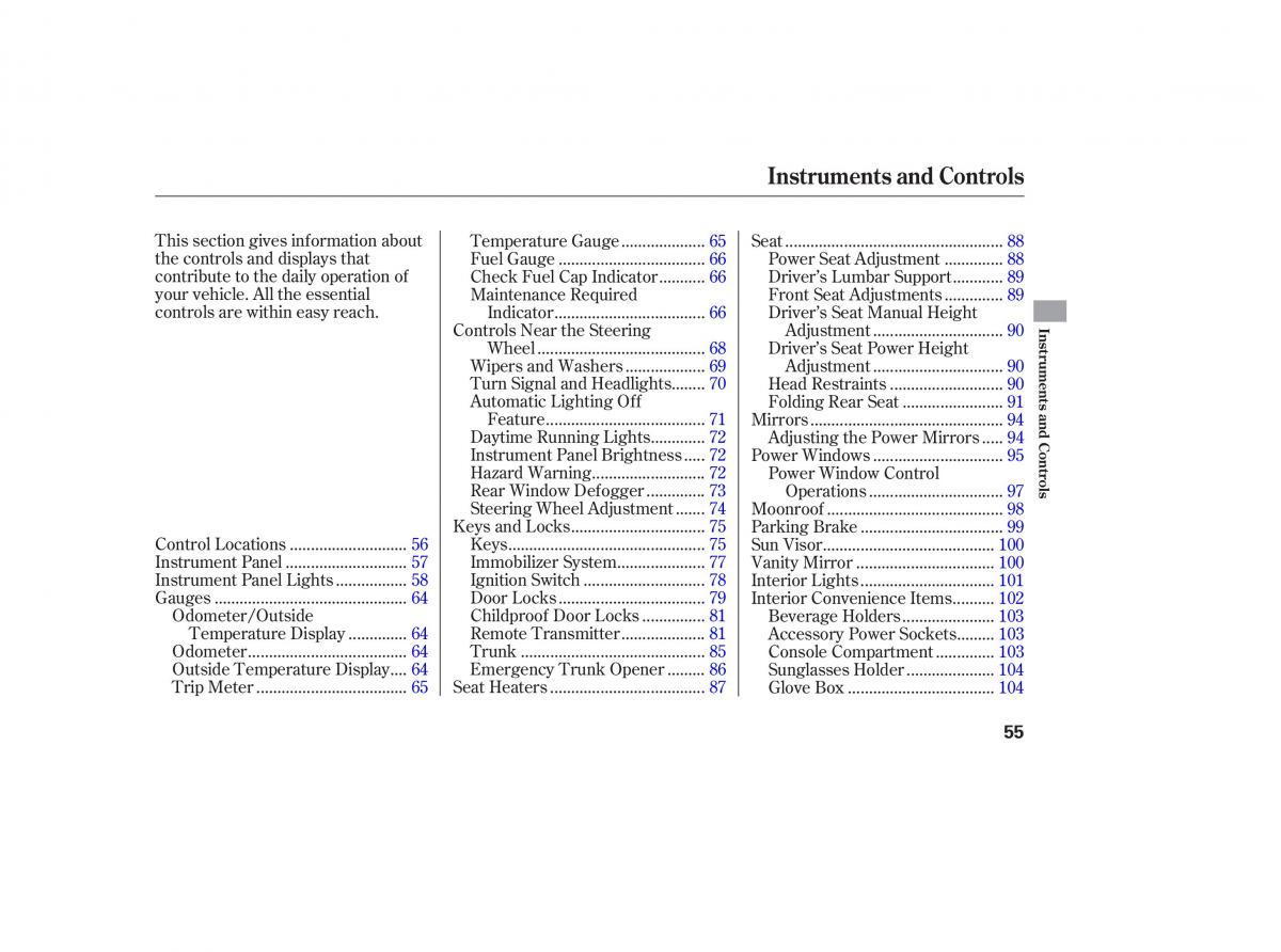 Honda Accord VII 7 CU1 Inspire owners manual / page 53