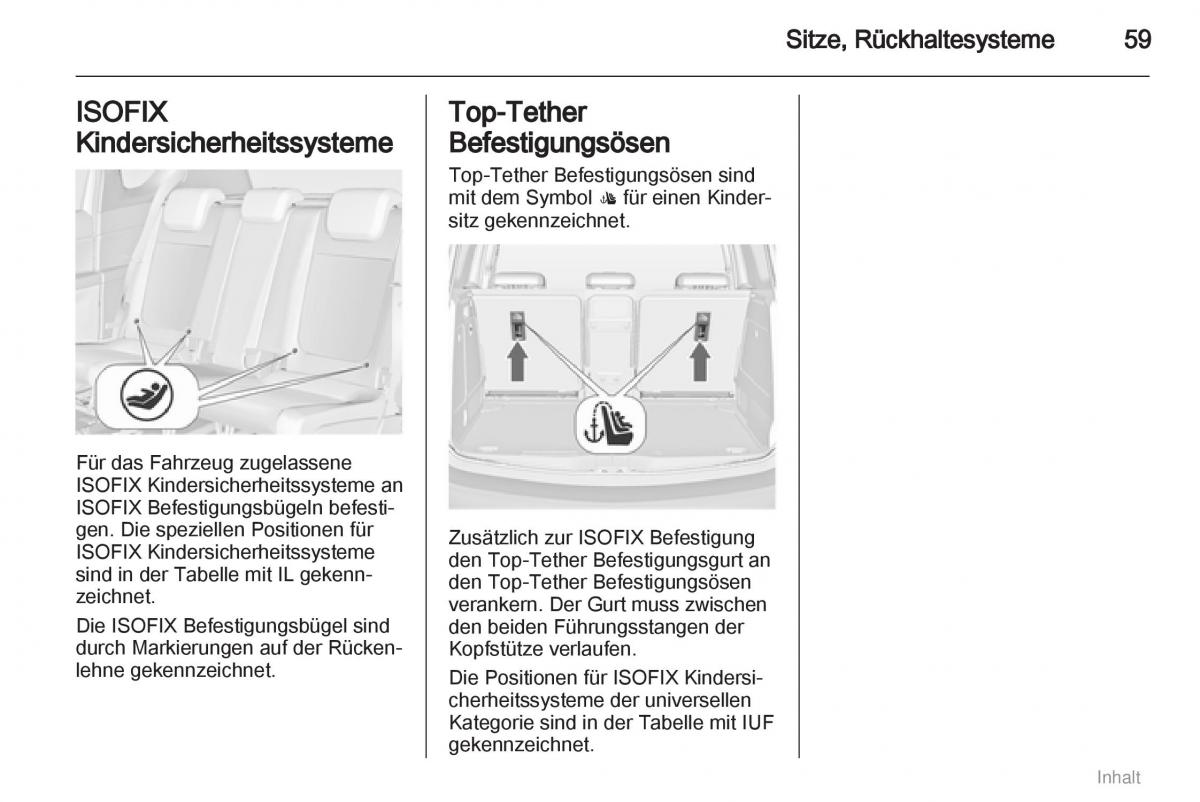 Opel Meriva II 2 B Chevrolet Meriva Vauxhall Meriva Handbuch / page 60