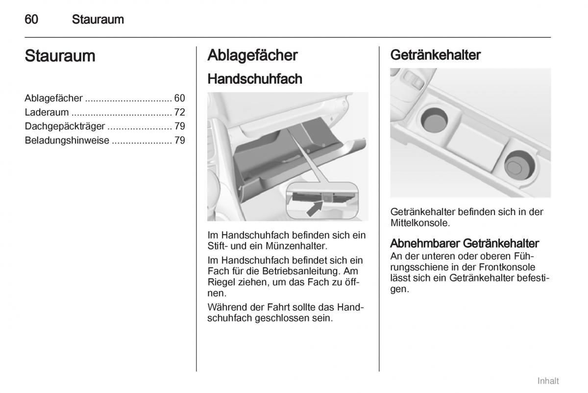 Opel Meriva II 2 B Chevrolet Meriva Vauxhall Meriva Handbuch / page 61