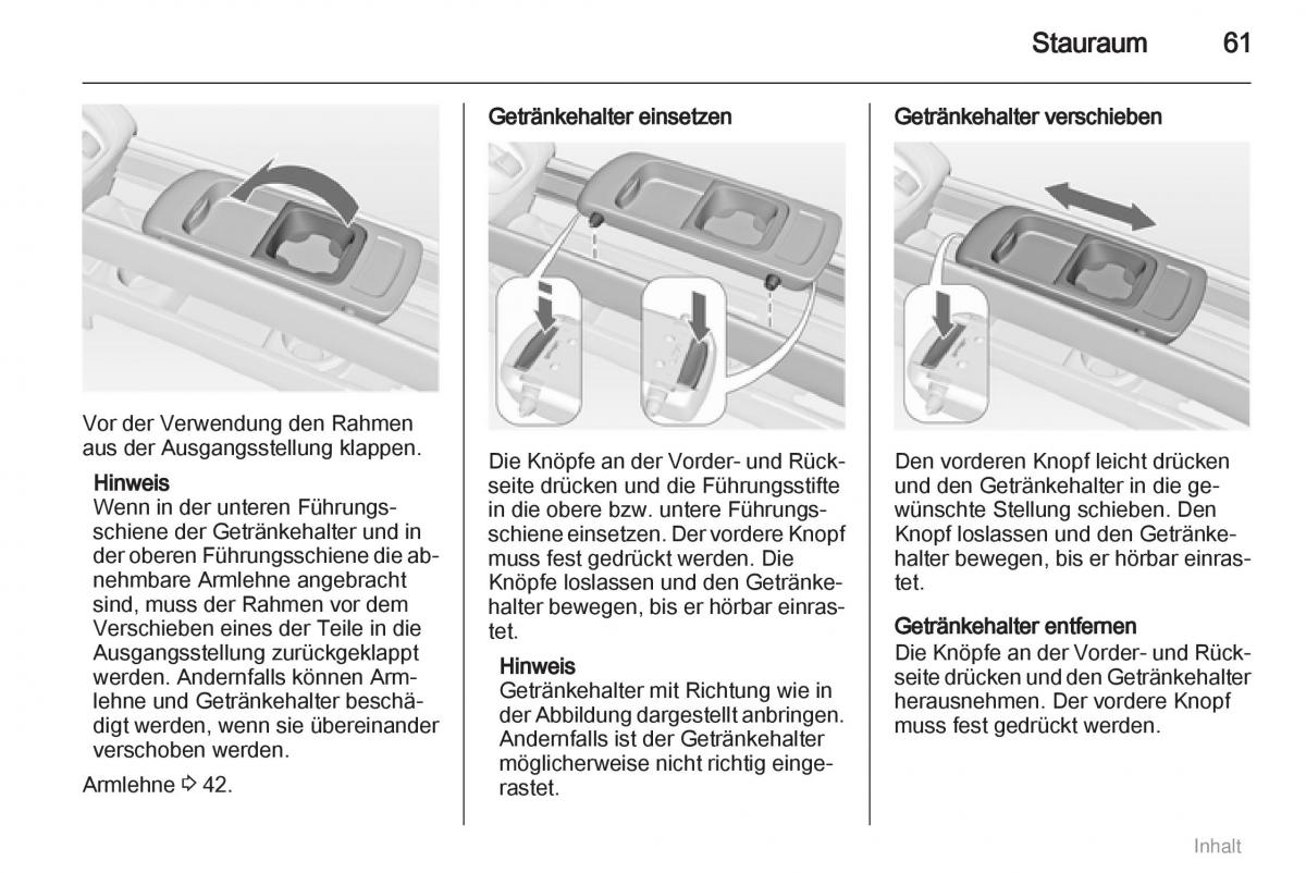 Opel Meriva II 2 B Chevrolet Meriva Vauxhall Meriva Handbuch / page 62