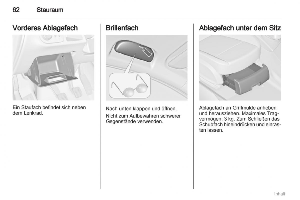 Opel Meriva II 2 B Chevrolet Meriva Vauxhall Meriva Handbuch / page 63