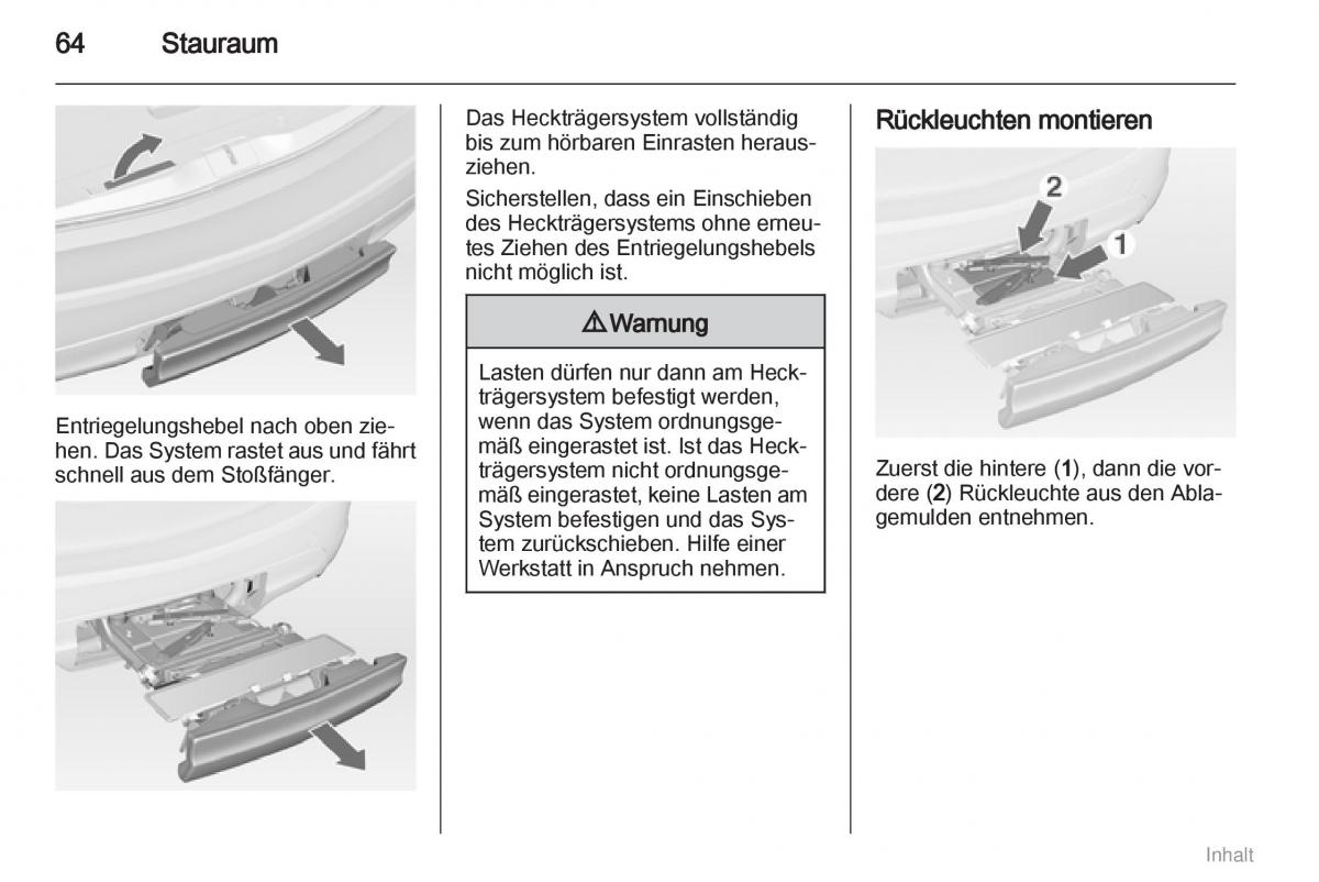 Opel Meriva II 2 B Chevrolet Meriva Vauxhall Meriva Handbuch / page 65