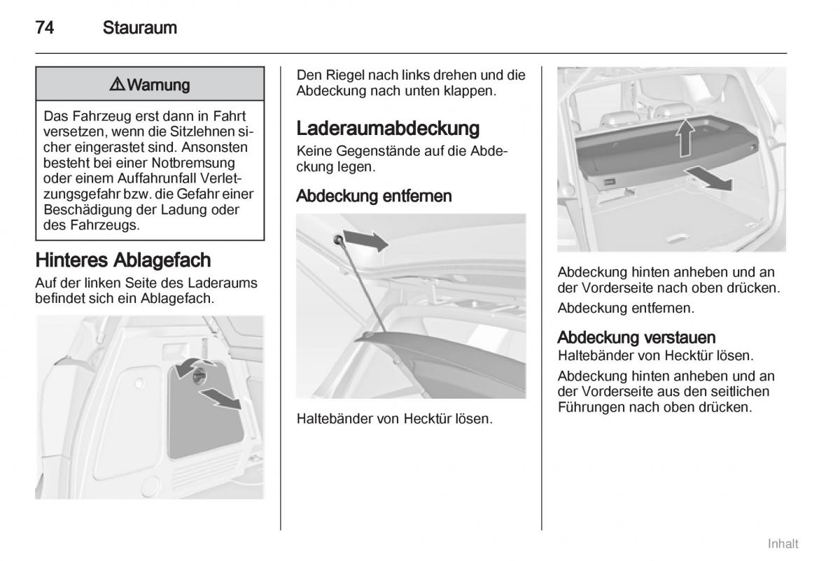 Opel Meriva II 2 B Chevrolet Meriva Vauxhall Meriva Handbuch / page 75