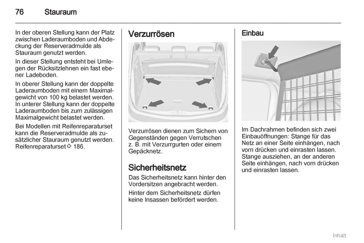 Opel Meriva II 2 B Chevrolet Meriva Vauxhall Meriva Handbuch / page 77