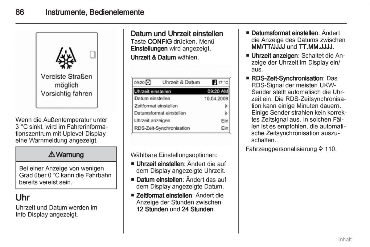 Opel Meriva II 2 B Chevrolet Meriva Vauxhall Meriva Handbuch / page 87