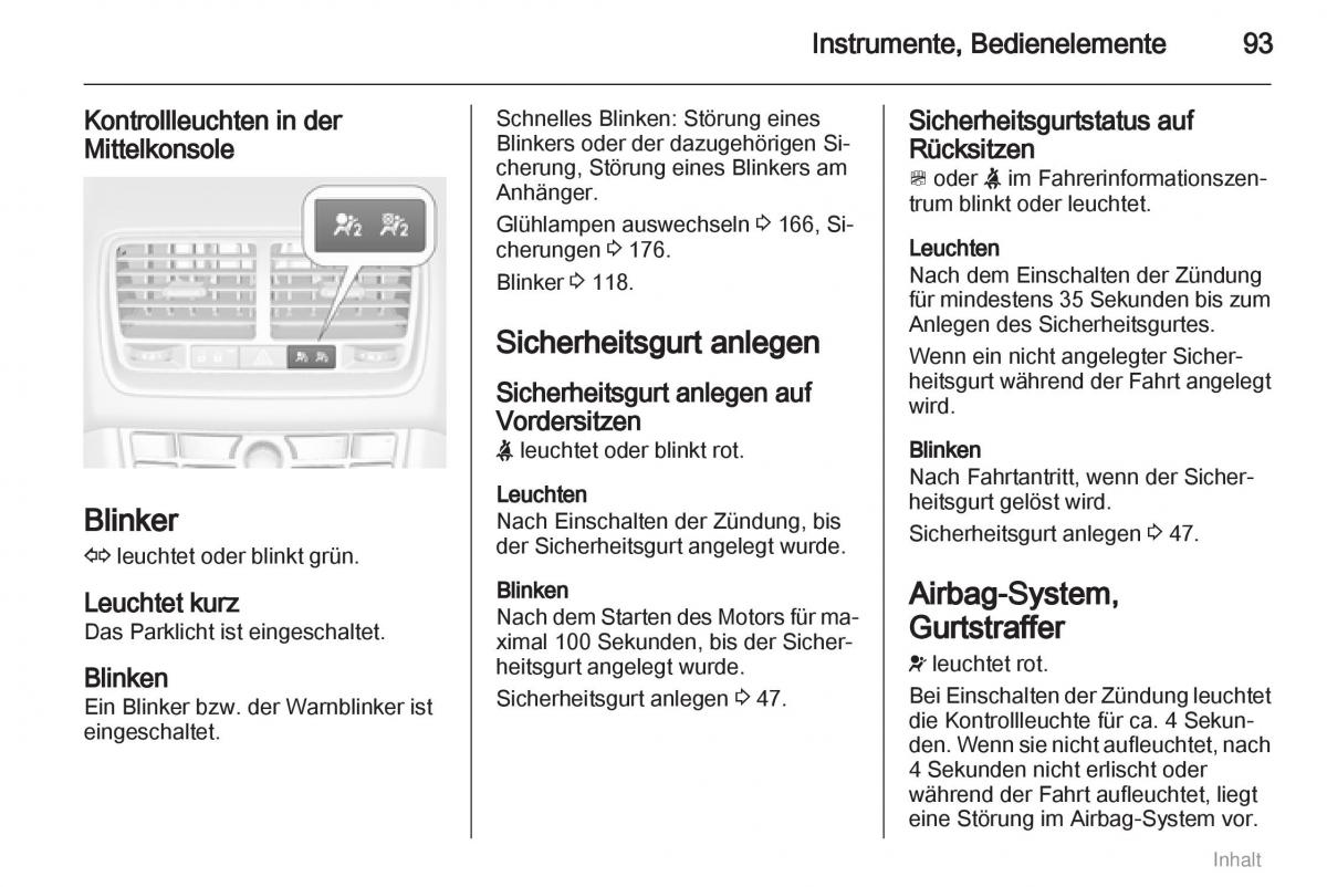 Opel Meriva II 2 B Chevrolet Meriva Vauxhall Meriva Handbuch / page 94