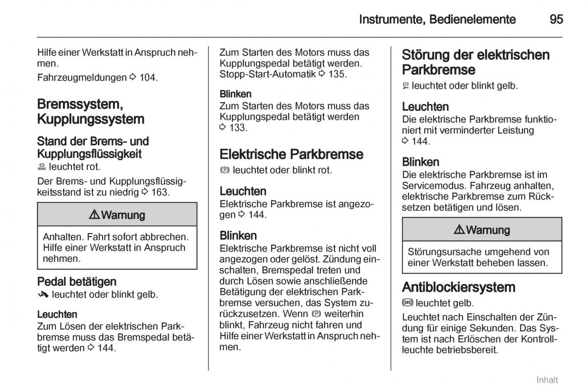 Opel Meriva II 2 B Chevrolet Meriva Vauxhall Meriva Handbuch / page 96