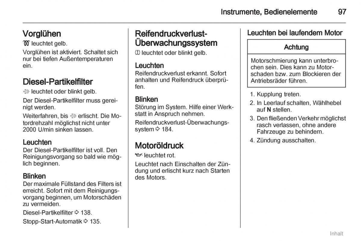 Opel Meriva II 2 B Chevrolet Meriva Vauxhall Meriva Handbuch / page 98