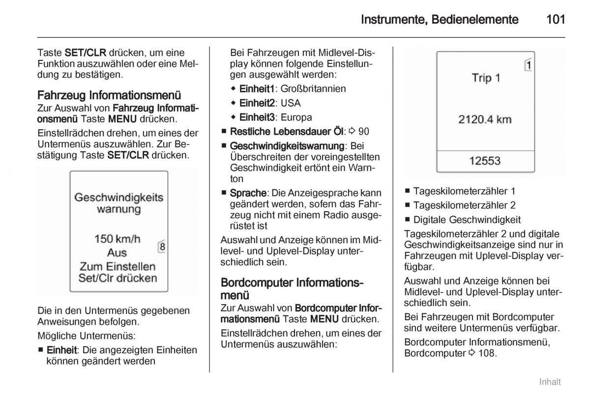 Opel Meriva II 2 B Chevrolet Meriva Vauxhall Meriva Handbuch / page 102