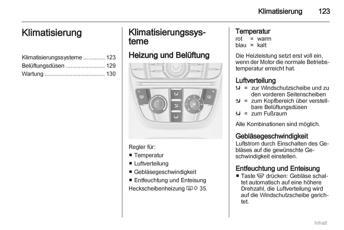 Opel Meriva II 2 B Chevrolet Meriva Vauxhall Meriva Handbuch / page 124