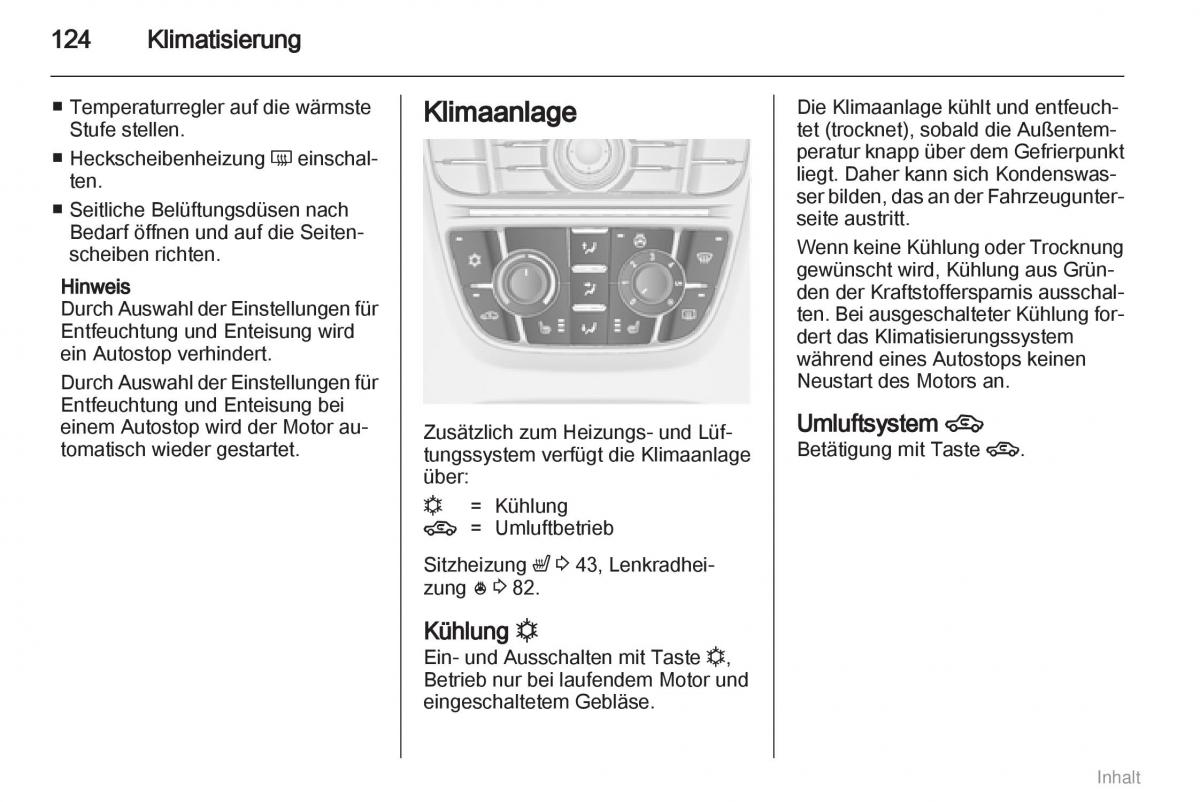 Opel Meriva II 2 B Chevrolet Meriva Vauxhall Meriva Handbuch / page 125