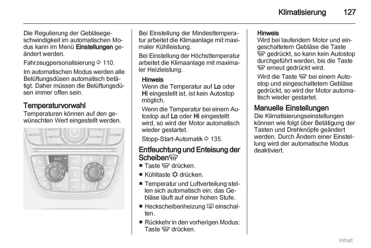 Opel Meriva II 2 B Chevrolet Meriva Vauxhall Meriva Handbuch / page 128