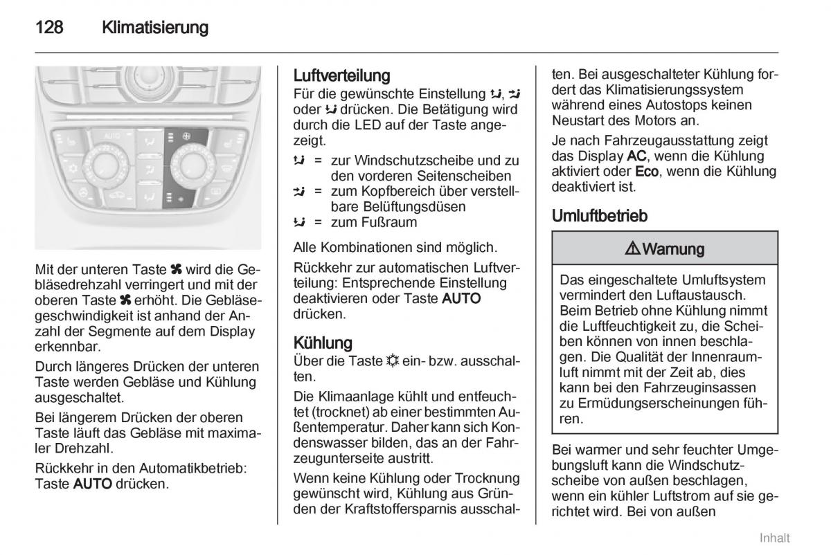 Opel Meriva II 2 B Chevrolet Meriva Vauxhall Meriva Handbuch / page 129