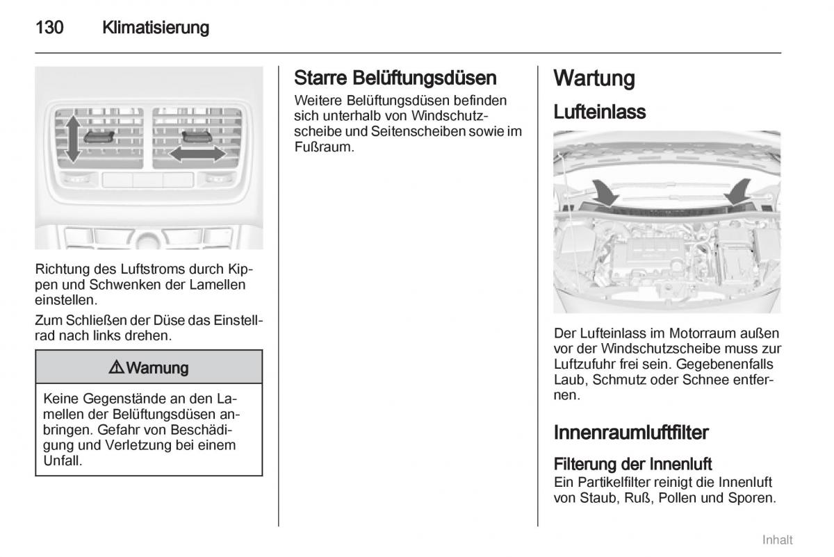 Opel Meriva II 2 B Chevrolet Meriva Vauxhall Meriva Handbuch / page 131