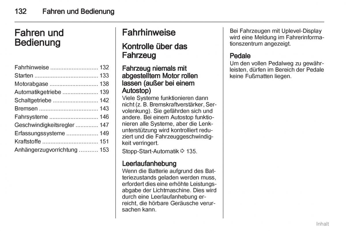 Opel Meriva II 2 B Chevrolet Meriva Vauxhall Meriva Handbuch / page 133