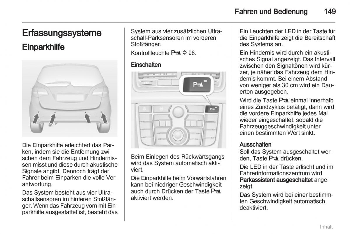 Opel Meriva II 2 B Chevrolet Meriva Vauxhall Meriva Handbuch / page 150