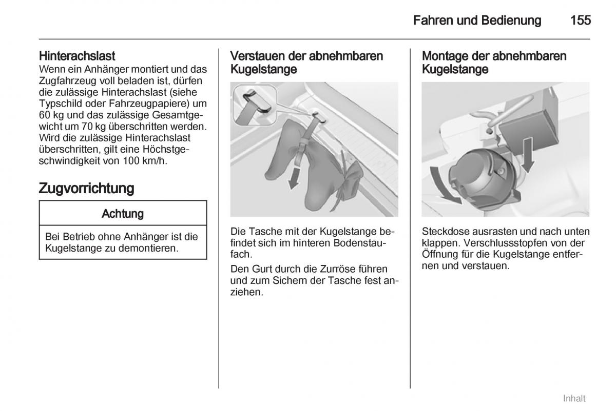 Opel Meriva II 2 B Chevrolet Meriva Vauxhall Meriva Handbuch / page 156