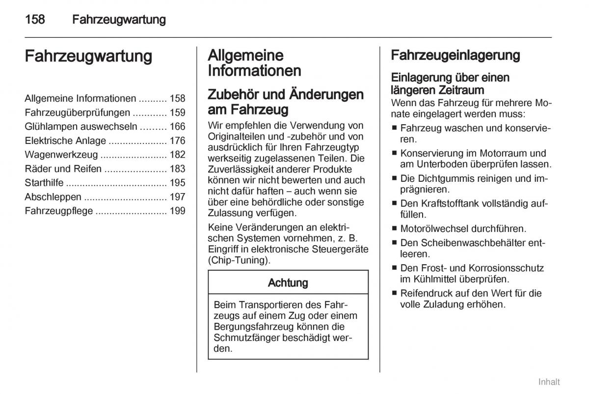 Opel Meriva II 2 B Chevrolet Meriva Vauxhall Meriva Handbuch / page 159