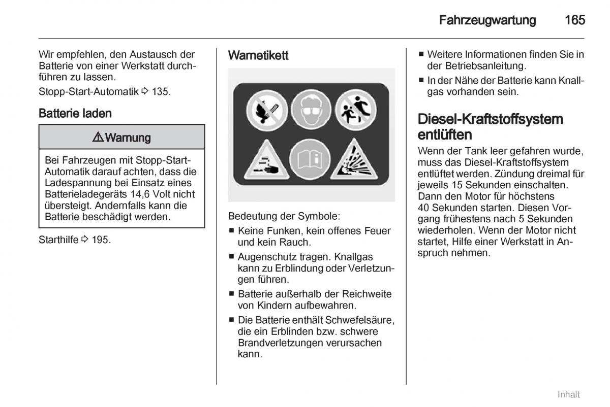 Opel Meriva II 2 B Chevrolet Meriva Vauxhall Meriva Handbuch / page 166