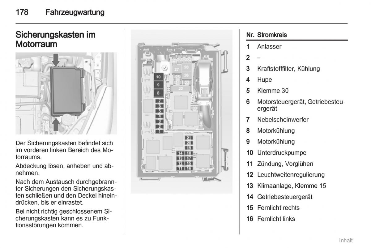 Opel Meriva II 2 B Chevrolet Meriva Vauxhall Meriva Handbuch / page 179