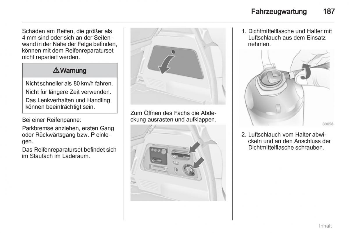 Opel Meriva II 2 B Chevrolet Meriva Vauxhall Meriva Handbuch / page 188