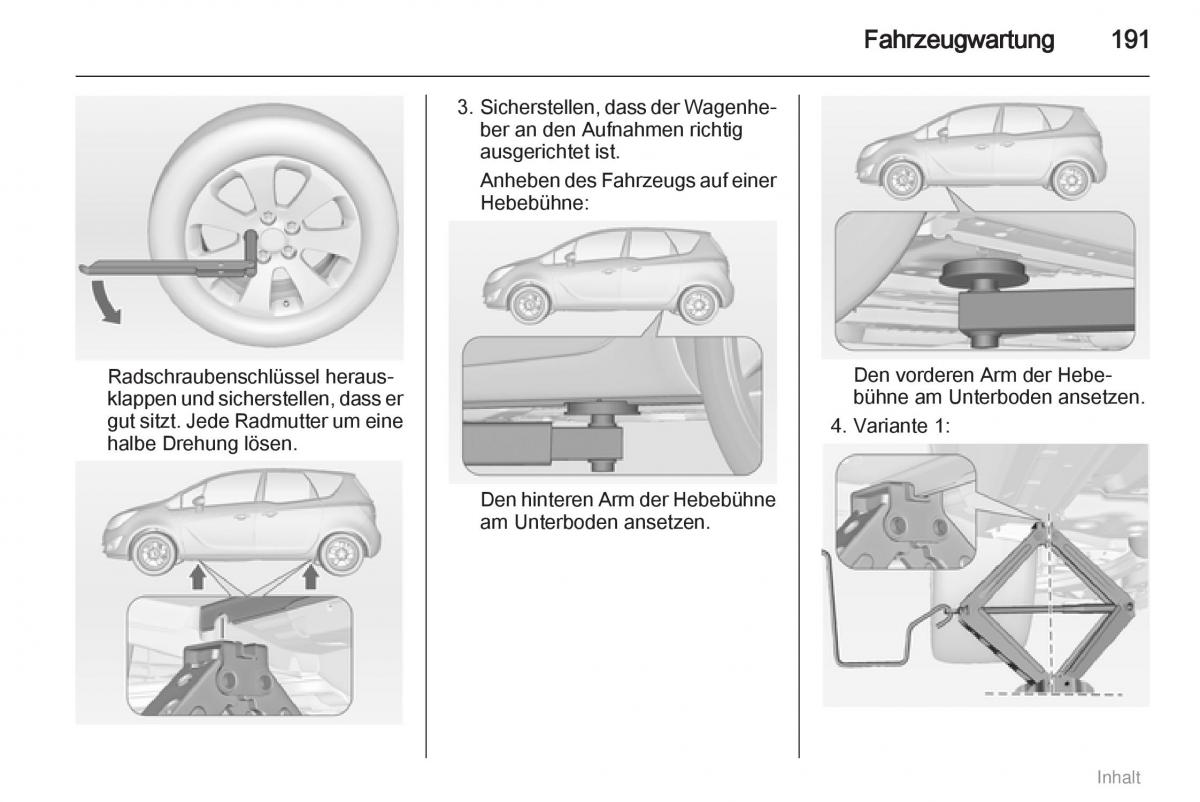 Opel Meriva II 2 B Chevrolet Meriva Vauxhall Meriva Handbuch / page 192