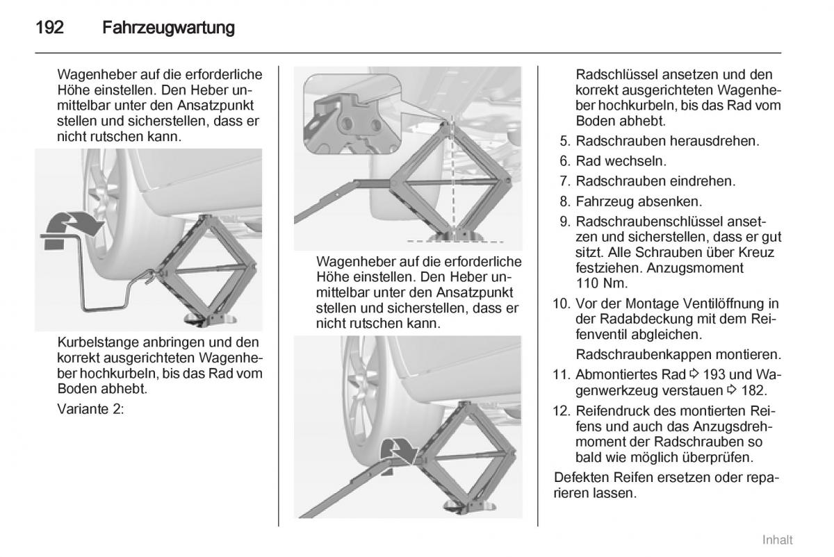 Opel Meriva II 2 B Chevrolet Meriva Vauxhall Meriva Handbuch / page 193