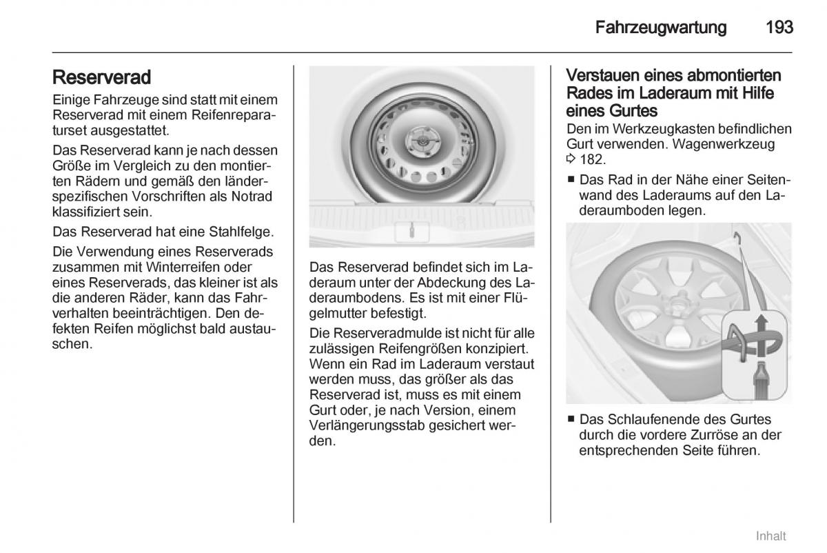 Opel Meriva II 2 B Chevrolet Meriva Vauxhall Meriva Handbuch / page 194