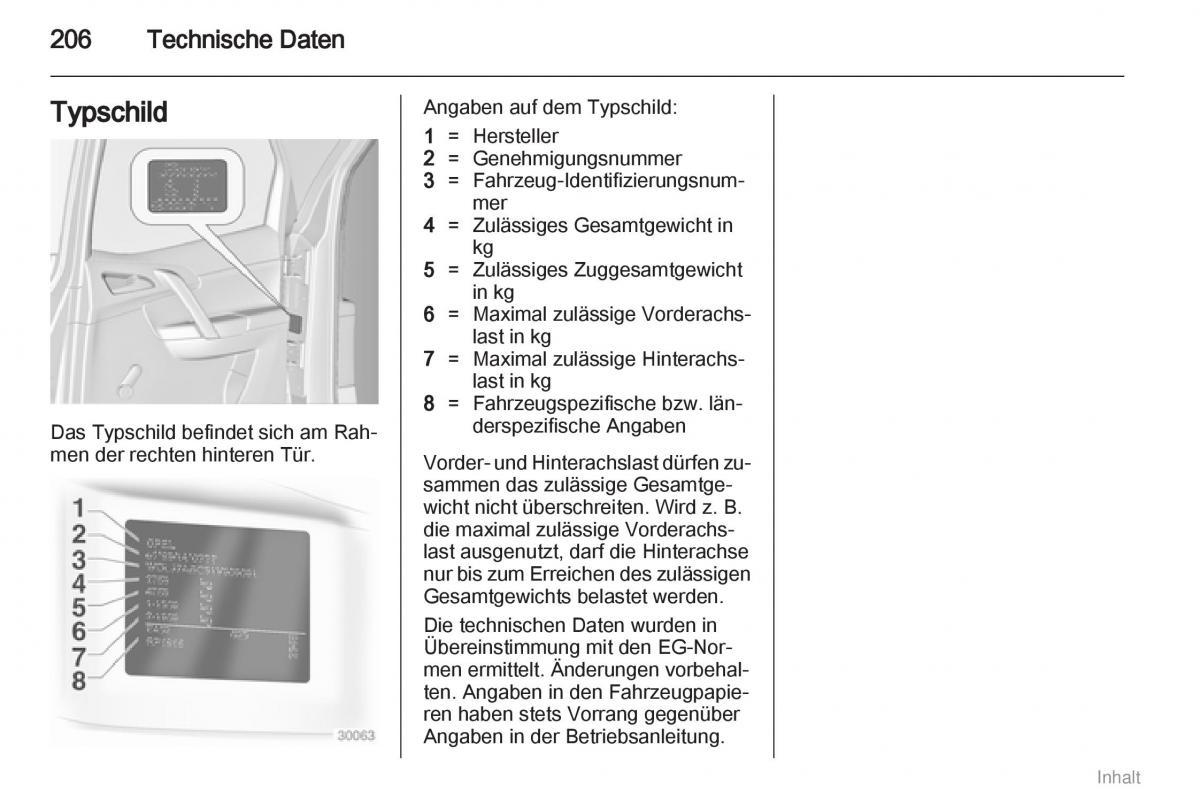 Opel Meriva II 2 B Chevrolet Meriva Vauxhall Meriva Handbuch / page 207