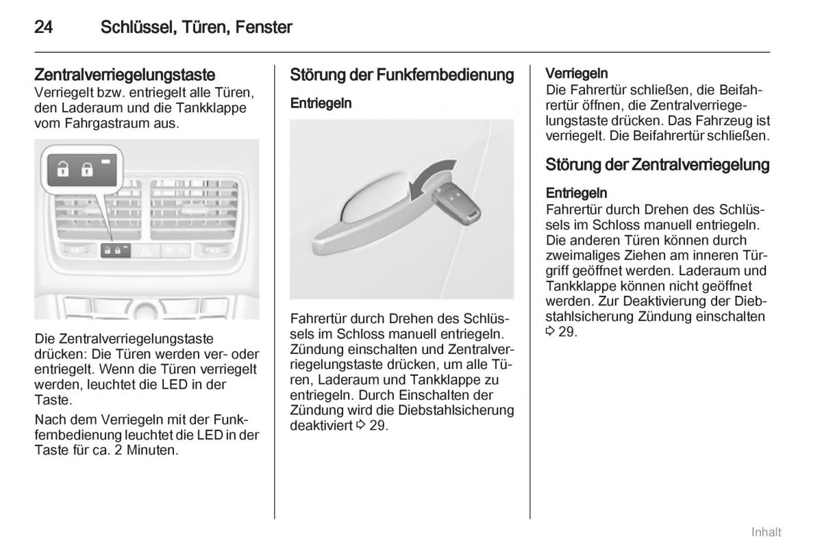 Opel Meriva II 2 B Chevrolet Meriva Vauxhall Meriva Handbuch / page 25