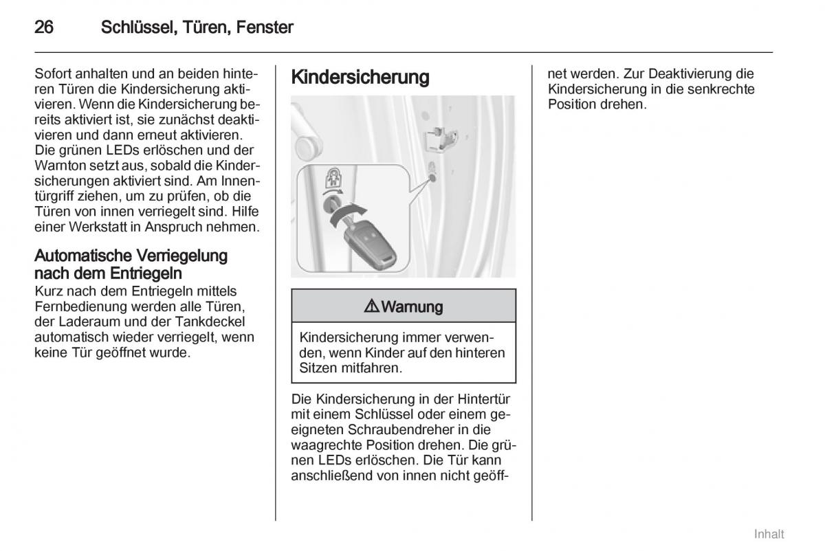 Opel Meriva II 2 B Chevrolet Meriva Vauxhall Meriva Handbuch / page 27