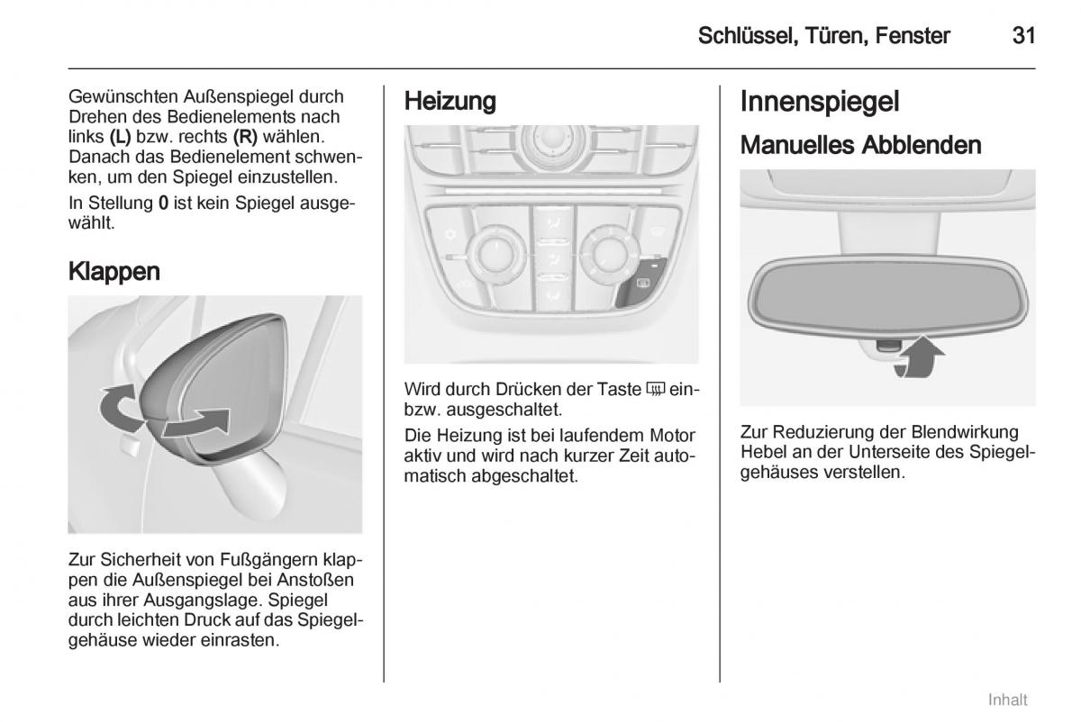 Opel Meriva II 2 B Chevrolet Meriva Vauxhall Meriva Handbuch / page 32