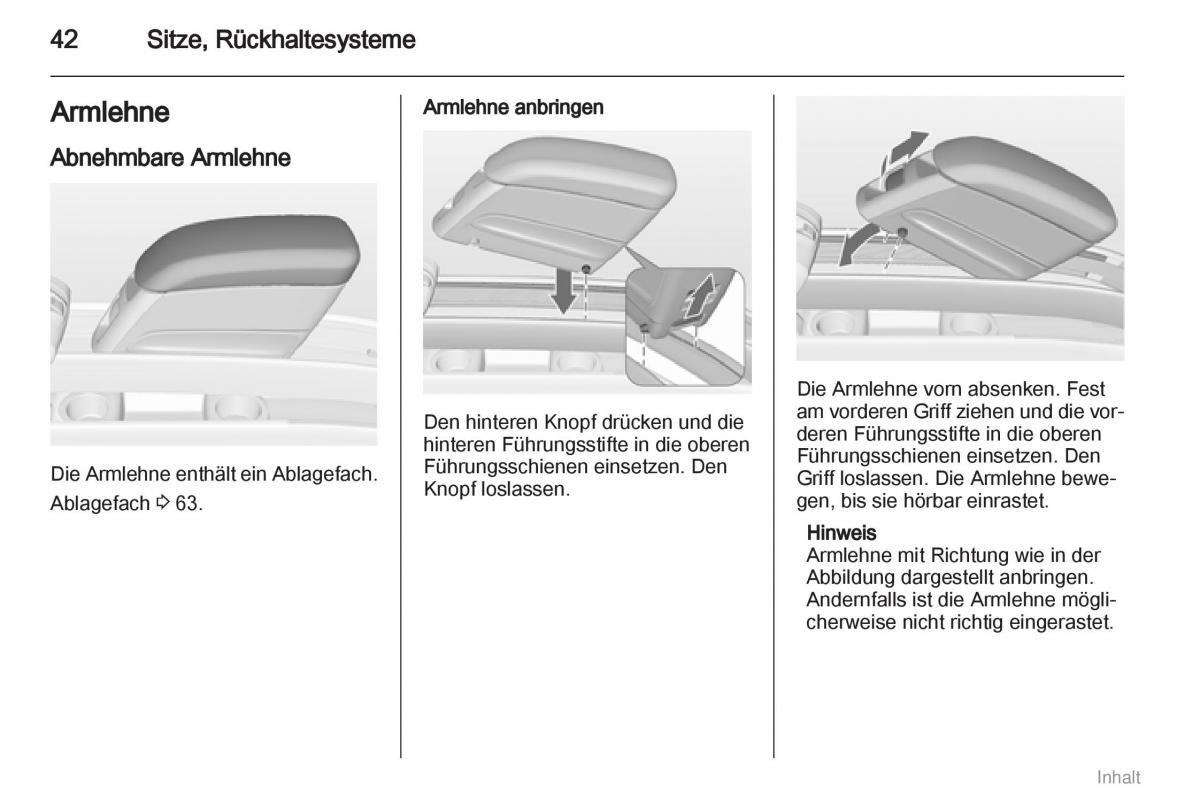 Opel Meriva II 2 B Chevrolet Meriva Vauxhall Meriva Handbuch / page 43