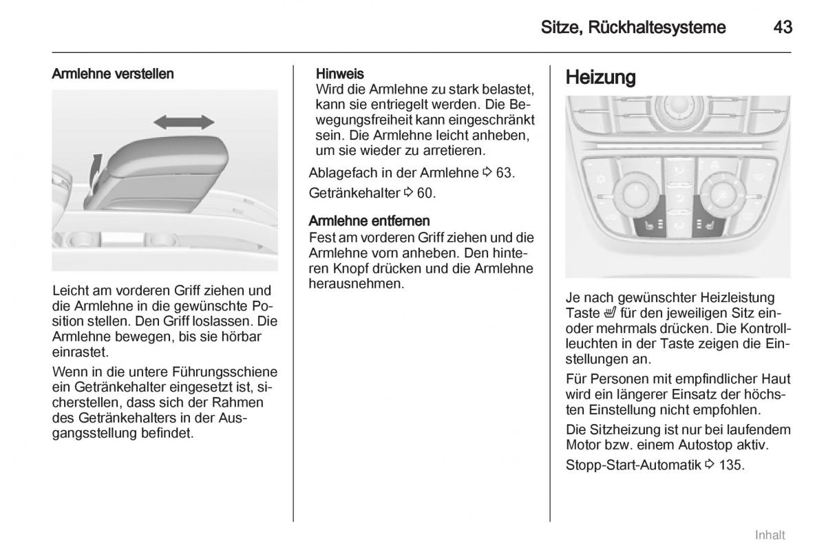 Opel Meriva II 2 B Chevrolet Meriva Vauxhall Meriva Handbuch / page 44