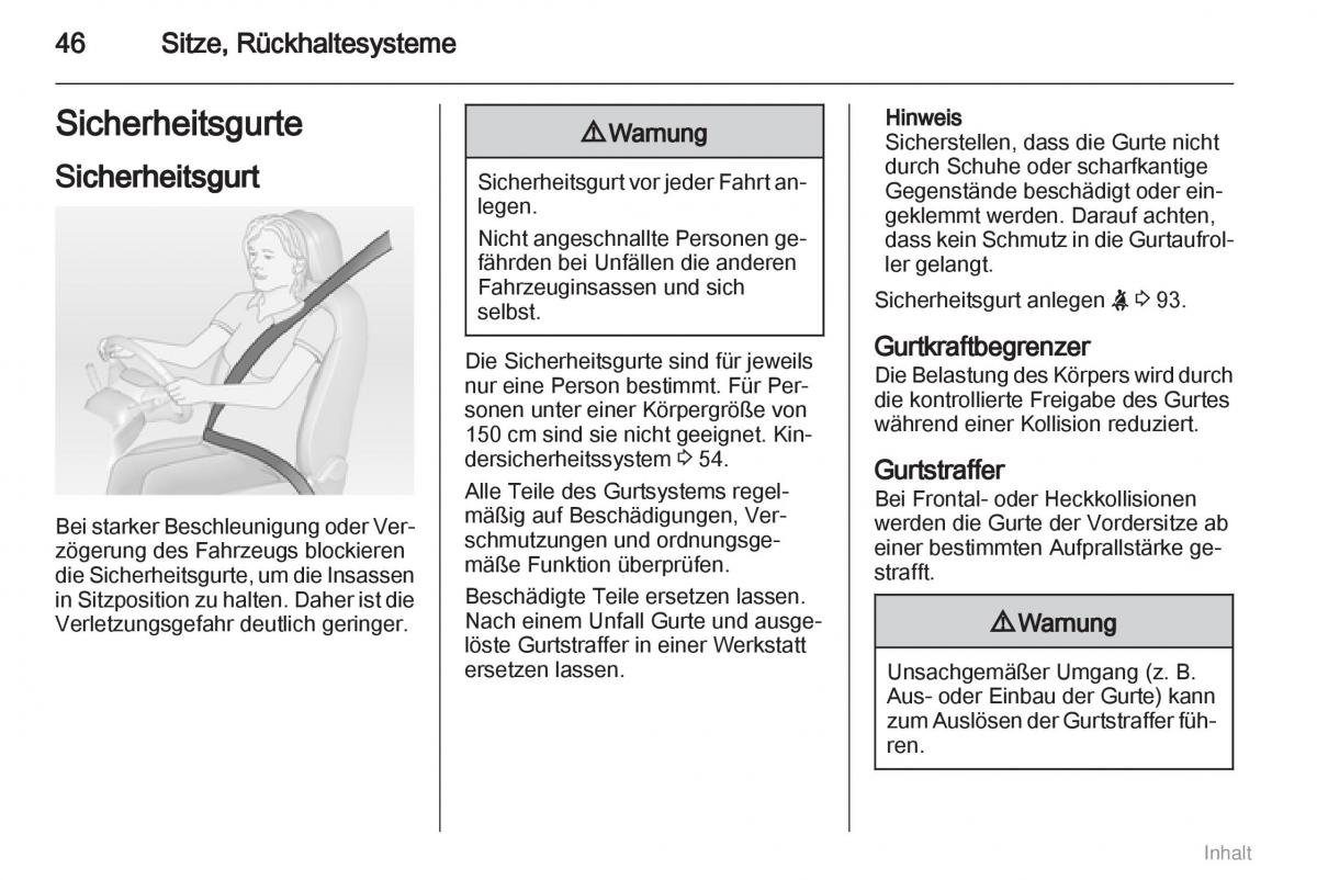 Opel Meriva II 2 B Chevrolet Meriva Vauxhall Meriva Handbuch / page 47