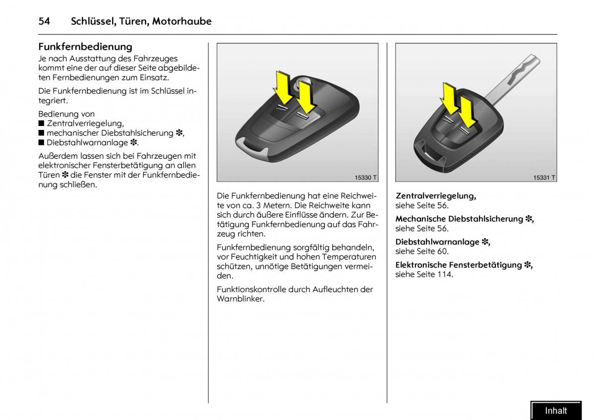 Opel Meriva I 1 A Chevrolet Meriva Vauxhall Meriva Handbuch / page 56