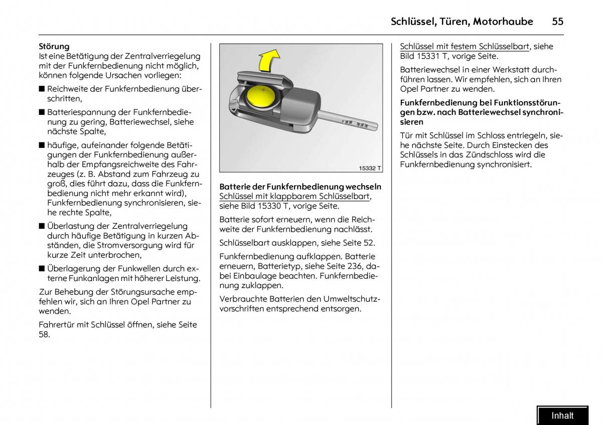 Opel Meriva I 1 A Chevrolet Meriva Vauxhall Meriva Handbuch / page 57