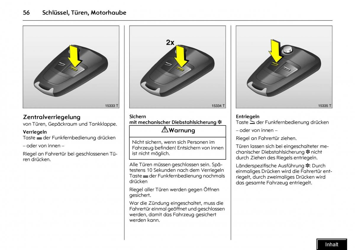 Opel Meriva I 1 A Chevrolet Meriva Vauxhall Meriva Handbuch / page 58