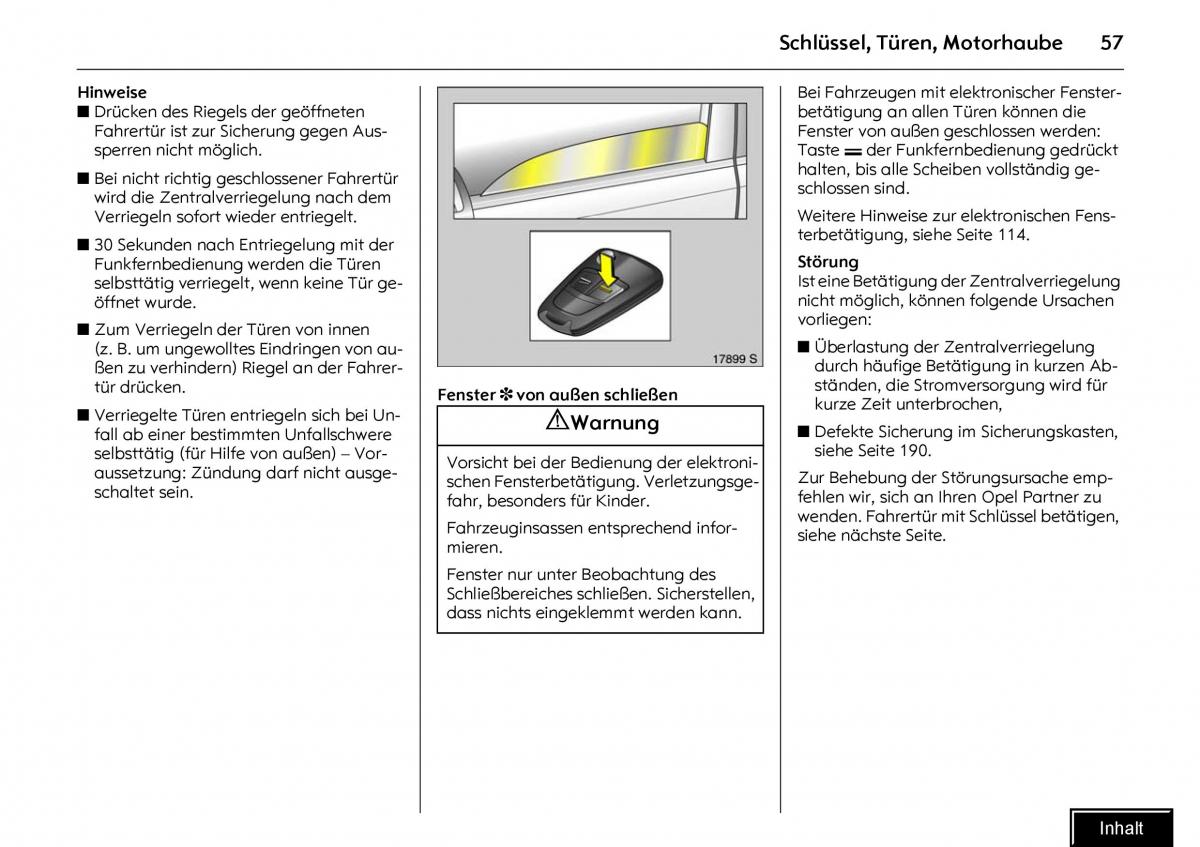 Opel Meriva I 1 A Chevrolet Meriva Vauxhall Meriva Handbuch / page 59