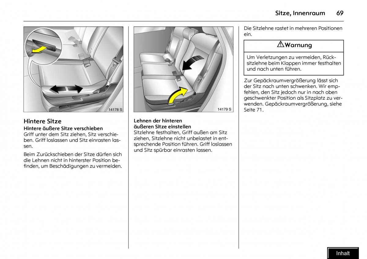 Opel Meriva I 1 A Chevrolet Meriva Vauxhall Meriva Handbuch / page 71