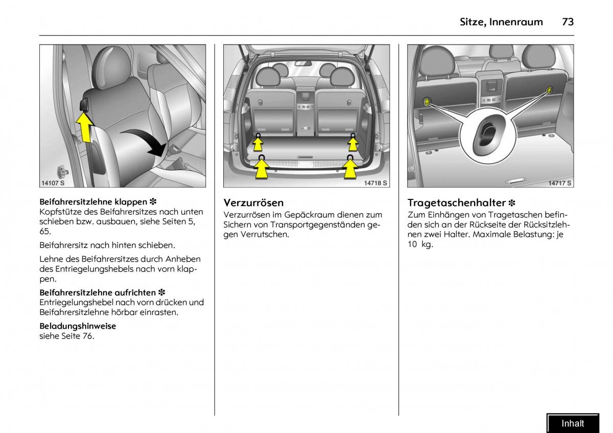 Opel Meriva I 1 A Chevrolet Meriva Vauxhall Meriva Handbuch / page 75