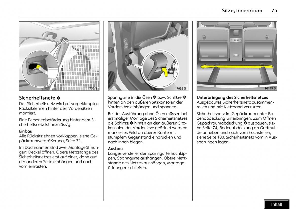 Opel Meriva I 1 A Chevrolet Meriva Vauxhall Meriva Handbuch / page 77