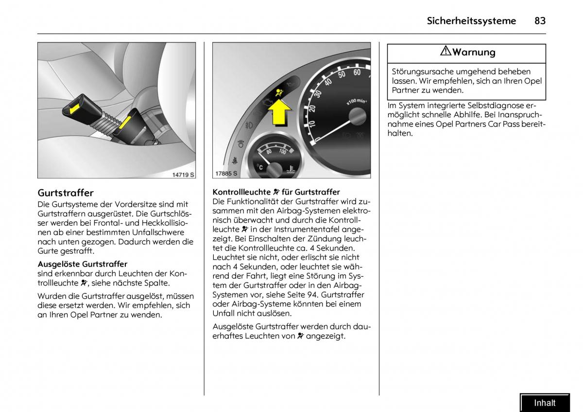 Opel Meriva I 1 A Chevrolet Meriva Vauxhall Meriva Handbuch / page 85